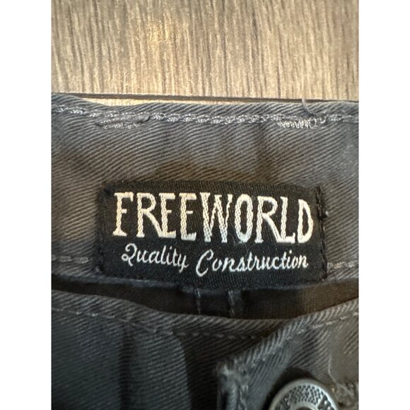 Free world Youth Gray Denim Pants 16/28 Relaxed Fit Hemmed Made In Mexico Durabl - Picture 2 of 11